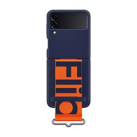 Чехол Samsung с ремешком для Galaxy Z Flip3, силикон, синий