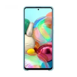 Чехол Samsung Silicone Cover для Galaxy A71, силикон, голубой
