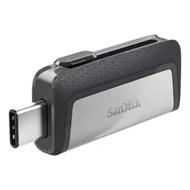 Флеш-накопитель 64 Гб SanDisk Ultra Dual, USB-C + USB 3.1, серебристый+черный