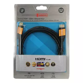 Кабель Mobiledata HDMI/HDMI 1м, черный-золотой