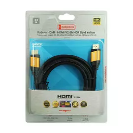 Кабель Mobiledata HDMI/HDMI 3м, черный-золотой