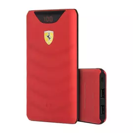 Внешний аккумулятор Ferrari Wireless, 2 USB, LED-индикатор, 10000 мАч, красный