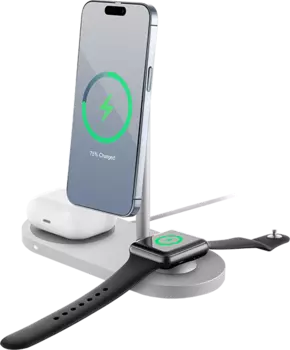 Зарядное устройство беспроводное uBear Stage Pro 3 в 1, 30Вт, серебристый