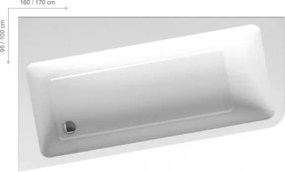 Акриловая ванна 170x100 см L Ravak 10° C811000000