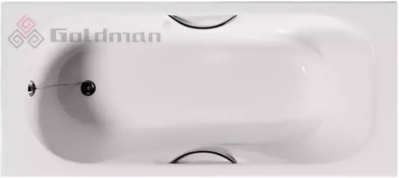 Чугунная ванна 150x75 см с отверстиями для ручек Goldman Donni DN15075H