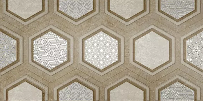 Декор Рона беж D 25x50