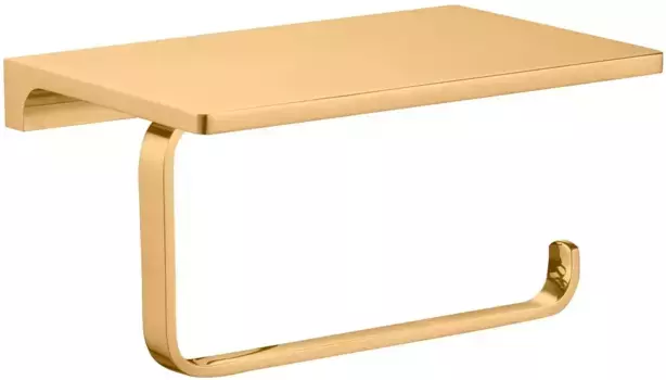 Держатель туалетной бумаги Rav Slezak Nil NLA0403ZK с полкой для телефона, золотой матовый