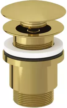 Донный клапан для раковины Kludi 10426N0-00 с переливом, золотой матовый