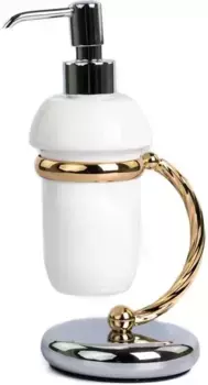 Дозатор для жидкого мыла Stil Haus Giunone G720(02) настольный, хром/золотой