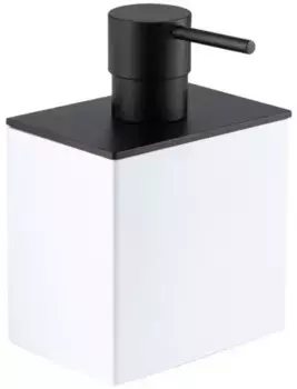 Дозатор для жидкого мыла Stil Haus Rettangolo 1203(23-BI) настольный, черный матовый/белый