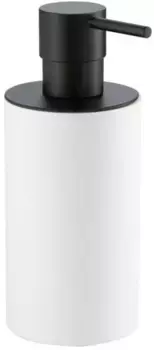 Дозатор для жидкого мыла Stil Haus Tondo 1206(23-BI) настольный, черный матовый/белый