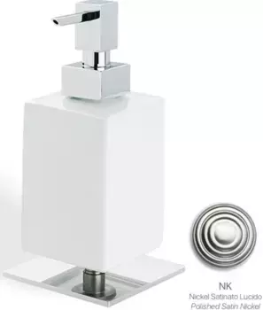 Дозатор для жидкого мыла Stil Haus Urania 618(36-BI) настольный, никель/белый
