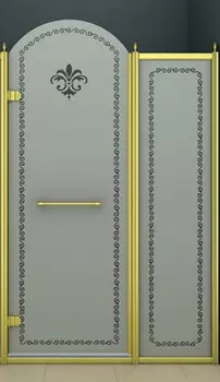 Душевая дверь распашная Cezares Retro 120 см матовое с прозрачным узором RETRO-A-B-11-120-PP-G-L