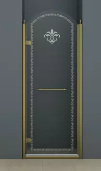 Душевая дверь распашная Cezares Retro 90 см прозрачное c матовым узором RETRO-A-B-1-90-CP-Br-L