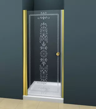 Душевая дверь распашная Cezares Royal Palace 90 см прозрачное с матовым узором ROYAL PALACE-A-B-1-90-CP-G