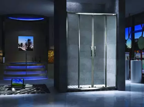 Душевая дверь раздвижная 140 см прозрачное стекло Esbano ES-140DW