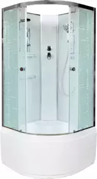 Душевая кабина 100x100x208 см Deto EM4510N матовое с прозрачным узором
