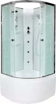 Душевая кабина 100x100x208 см Deto EM4510NGM матовое с прозрачным узором