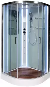 Душевая кабина 100x100x220 см Deto A01LED+GM прозрачное