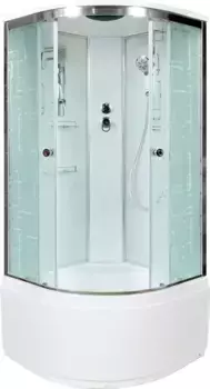 Душевая кабина 100x100x220 см Deto EM4510 матовое с прозрачным узором