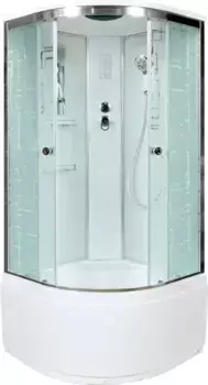 Душевая кабина 100x100x220 см Deto EM4510EL матовое с прозрачным узором