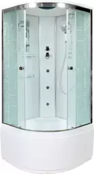 Душевая кабина 100x100x220 см Deto EM4510GM матовое с прозрачным узором