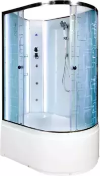 Душевая кабина 110x80x208 см Deto EM4511LNLED+GM матовое с прозрачным узором