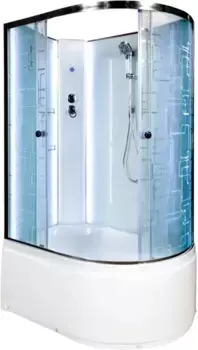 Душевая кабина 110x80x208 см Deto EM4511LNLED матовое с прозрачным узором