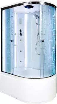 Душевая кабина 110x80x220 см Deto EM4511LLED+GM матовое с прозрачным узором