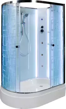 Душевая кабина 120x80x208 см Deto EM2712RNLED+GM матовое с прозрачным узором