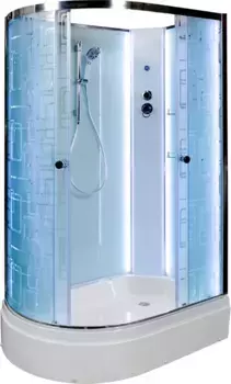 Душевая кабина 120x80x208 см Deto EM2712RNLED матовое с прозрачным узором