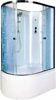 Душевая кабина 120x80x208 см Deto EM4512RNLED матовое с прозрачным узором