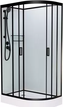 Душевая кабина 120x80x215 см Frank F412L М Black 20059 текстурное стекло