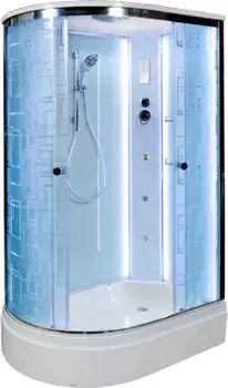 Душевая кабина 120x80x220 см Deto EM2712RLED+GM матовое с прозрачным узором