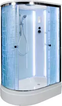 Душевая кабина 120x80x220 см Deto EM2712RLED матовое с прозрачным узором