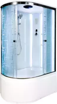 Душевая кабина 120x80x220 см Deto EM4512RLED матовое с прозрачным узором