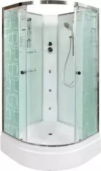 Душевая кабина 80x80x208 см Deto EM2780NGM матовое с прозрачным узором