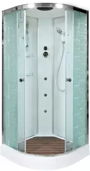 Душевая кабина 80x80x220 см Deto EM1580GM матовое с прозрачным узором