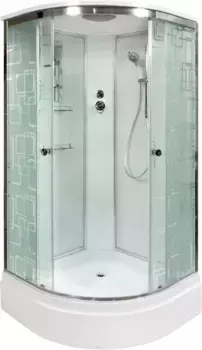 Душевая кабина 80x80x220 см Deto EM2780 матовое с прозрачным узором