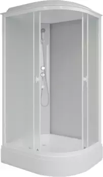 Душевая кабина Niagara P100/70/26L/MT 100x70x215 см L, с крышей, средний поддон, профиль белый, стекло матовое