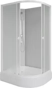 Душевая кабина Niagara Promo P100/70/26L/MT/BK 100x70x200 см L, без крыши, средний поддон, профиль белый, стекло матовое