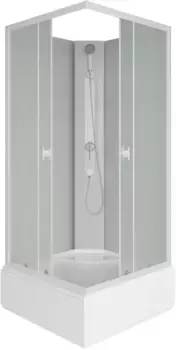 Душевая кабина Niagara Promo P80/26Q/MT/BK 80x80x200 см, без крыши, средний поддон, профиль белый, стекло матовое