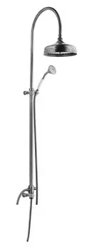 Душевая колонна для подключения к смесителю через гибкий шланг хром, ручка белая Cezares Elite ELITE-CAE-01-Bi