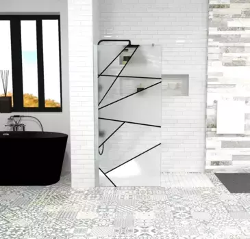 Душевая перегородка Ceruttispa Pick T90 90 см, профиль хром, стекло прозрачное c матовым узором