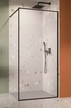 Душевая перегородка Radaway Modo F Black II 110 10409114-54-01 профиль черный матовый, стекло прозрачное