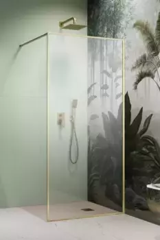 Душевая перегородка Radaway Modo F Brushed Gold II 110 10409114-99-01 профиль золотой матовый, стекло прозрачное