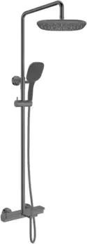 Душевая система AltroBagno Lamberto 030426 GrMt 290x190 мм, с термостатом, оружейная сталь
