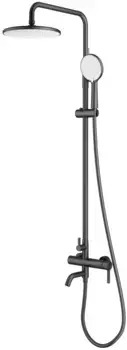 Душевая система Splenka S221.24.06 250 мм, со смесителем, черный матовый