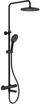 Душевая система Splenka S223.26.06 250 мм, с термостатом, черный матовый