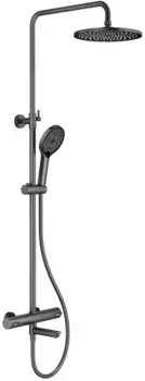 Душевая система Splenka S223.26.09 250 мм, с термостатом, графит матовый